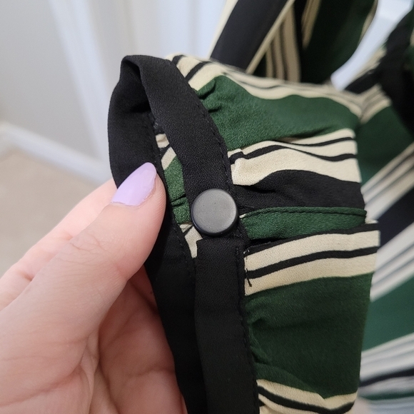 EVERLY small faux wrap dress green stripes - Picture 8 of 14